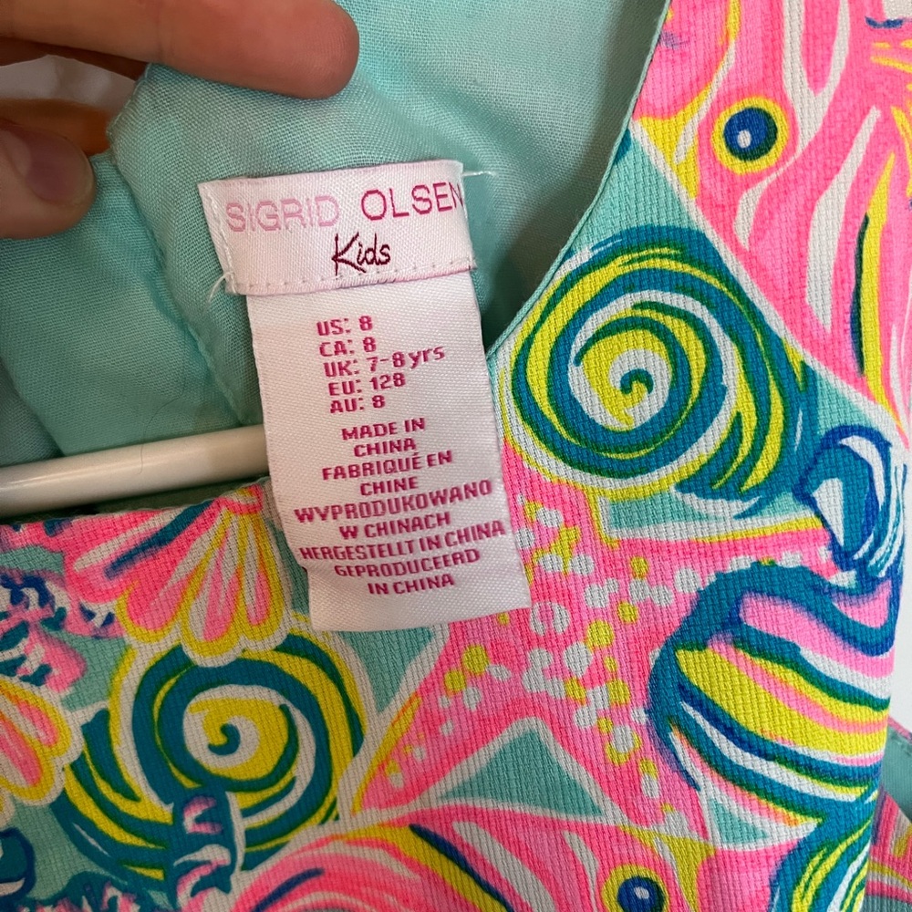Sigird Olsen Girls Tropical Print Dress - Picture 2 of 5